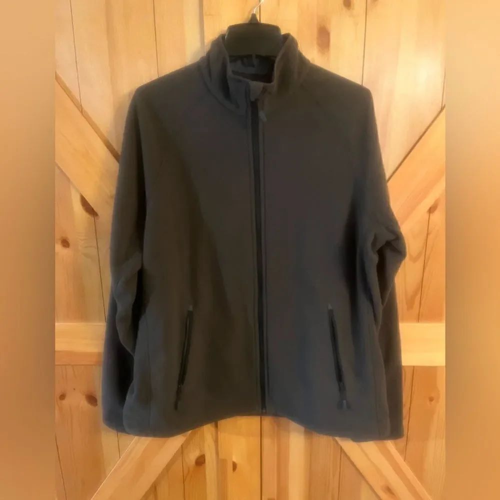 Lands End Zip-Up Sweater Jacket Men Size L/T Brown